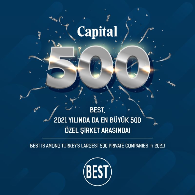 BEST in 2021 Turkey's Top 500 Private Companies list again